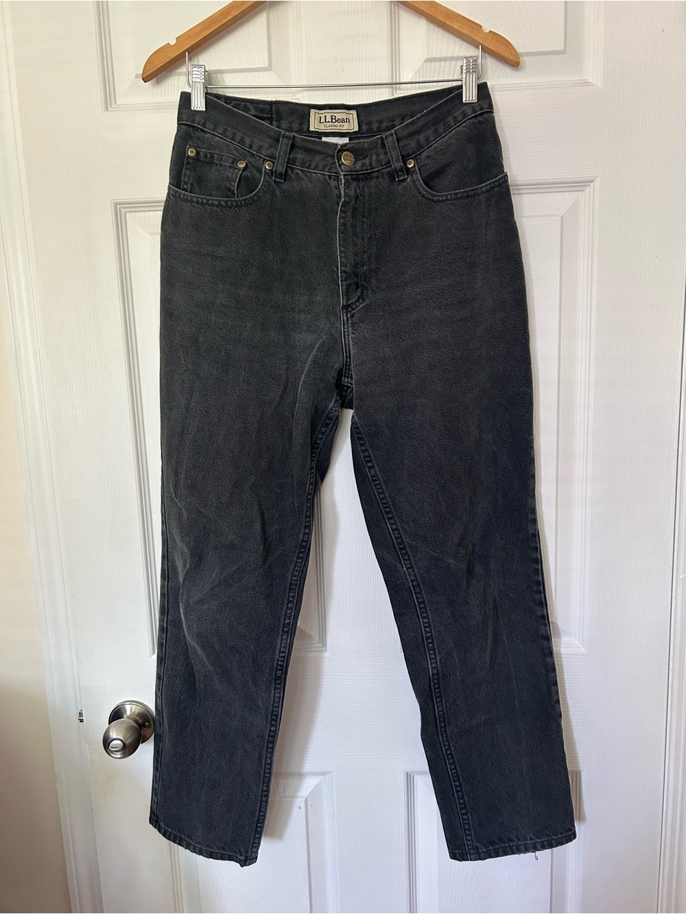 L.L. Bean Washed Black Relaxed Straight Jeans